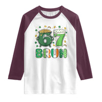 Funny St Patricks Day Six Seven Meme Raglan Shirt Irish American Gift