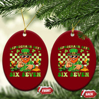 Funny Leprechaun Says Six Seven Ceramic Ornament St Patricks Day