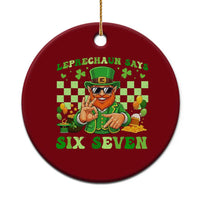Funny Leprechaun Says Six Seven Ceramic Ornament St Patricks Day