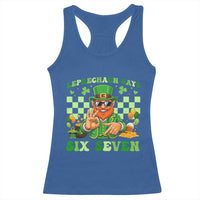 Funny Leprechaun Says Six Seven Racerback Tank Top St Patricks Day