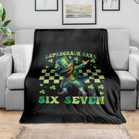 Leprechaun Six Seven Meme Throw Blanket Funny St Patricks Day Gift