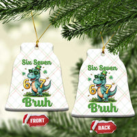 Funny Dinosaur Says Six Seven Ceramic Ornament St Patricks Day