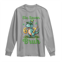 Funny Dinosaur Says Six Seven Long Sleeve Shirt St Patricks Day