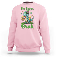 Funny Dinosaur Says Six Seven Sweatshirt St Patricks Day