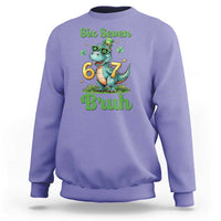 Funny Dinosaur Says Six Seven Sweatshirt St Patricks Day