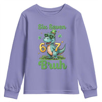 Funny Dinosaur Says Six Seven Youth Sweatshirt St Patricks Day