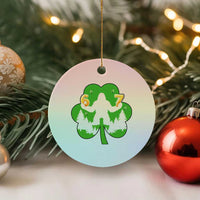 St Patricks Day Bigfoot Shamrock Ceramic Ornament Six Seven Meme