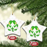 St Patricks Day Bigfoot Shamrock Ceramic Ornament Six Seven Meme