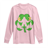 St Patricks Day Bigfoot Shamrock Long Sleeve Shirt Six Seven Meme