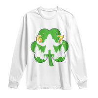St Patricks Day Bigfoot Shamrock Long Sleeve Shirt Six Seven Meme