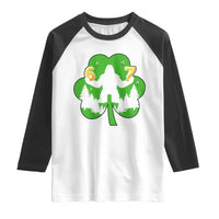 St Patricks Day Bigfoot Shamrock Raglan Shirt Six Seven Meme