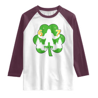 St Patricks Day Bigfoot Shamrock Raglan Shirt Six Seven Meme