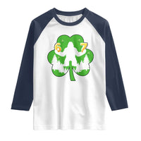 St Patricks Day Bigfoot Shamrock Raglan Shirt Six Seven Meme