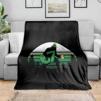 Funny St Patricks Bigfoot Says Six Seven Throw Blanket Gen Z Irish Gift