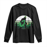 Funny St Patricks Bigfoot Says Six Seven Long Sleeve Shirt Gen Z Irish Gift