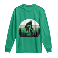 Funny St Patricks Bigfoot Says Six Seven Long Sleeve Shirt Gen Z Irish Gift