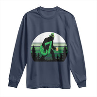 Funny St Patricks Bigfoot Says Six Seven Long Sleeve Shirt Gen Z Irish Gift