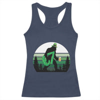 Funny St Patricks Bigfoot Says Six Seven Racerback Tank Top Gen Z Irish Gift