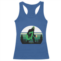 Funny St Patricks Bigfoot Says Six Seven Racerback Tank Top Gen Z Irish Gift