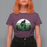 Funny St Patricks Bigfoot Says Six Seven T Shirt For Women Gen Z Irish Gift