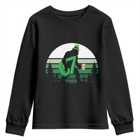 Funny St Patricks Bigfoot Says Six Seven Youth Sweatshirt Gen Z Irish Gift