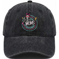 Funny Skeleton Mom Graphic Washed Cotton Baseball Cap Good Moms Say Bad Words