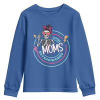 Funny Skeleton Mom Graphic Youth Sweatshirt Good Moms Say Bad Words