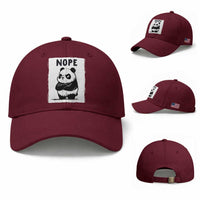Grumpy Panda Says Nope Baseball Cap Japanese Aesthetic Panda Bear Graphic