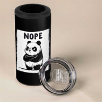Grumpy Panda Says Nope 4 in 1 Can Cooler Tumbler Japanese Aesthetic Panda Bear Graphic