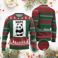Grumpy Panda Says Nope Ugly Christmas Sweater Japanese Aesthetic Panda Bear Graphic