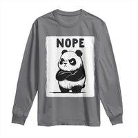 Grumpy Panda Says Nope Long Sleeve Shirt Japanese Aesthetic Panda Bear Graphic