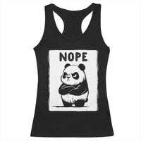 Grumpy Panda Says Nope Racerback Tank Top Japanese Aesthetic Panda Bear Graphic
