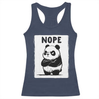 Grumpy Panda Says Nope Racerback Tank Top Japanese Aesthetic Panda Bear Graphic