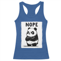 Grumpy Panda Says Nope Racerback Tank Top Japanese Aesthetic Panda Bear Graphic