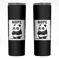 Grumpy Panda Says Nope Skinny Tumbler Japanese Aesthetic Panda Bear Graphic