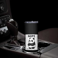 Grumpy Panda Says Nope Skinny Tumbler Japanese Aesthetic Panda Bear Graphic