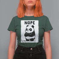 Grumpy Panda Says Nope T Shirt For Women Japanese Aesthetic Panda Bear Graphic