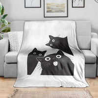 Funny Japanese Black Cat Is Watching You Throw Blanket Cat Lover