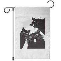 Funny Japanese Black Cat Is Watching You Garden Flag Cat Lover