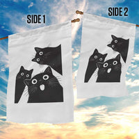 Funny Japanese Black Cat Is Watching You Garden Flag Cat Lover