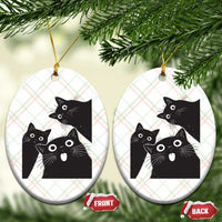 Funny Japanese Black Cat Is Watching You Ceramic Ornament Cat Lover