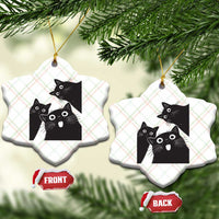 Funny Japanese Black Cat Is Watching You Ceramic Ornament Cat Lover