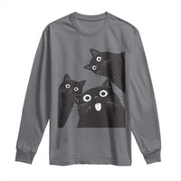 Funny Japanese Black Cat Is Watching You Long Sleeve Shirt Cat Lover