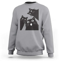 Funny Japanese Black Cat Is Watching You Sweatshirt Cat Lover