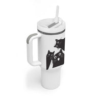 Funny Japanese Black Cat Is Watching You Tumbler With Handle Cat Lover