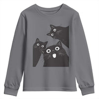 Funny Japanese Black Cat Is Watching You Youth Sweatshirt Cat Lover