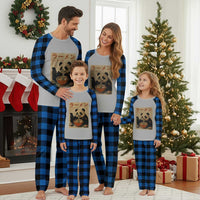 Funny Panda Eating Ramen Scrolling Phone Plaid Pajama Set Japanese Art Aesthetic