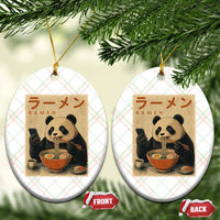 Funny Panda Eating Ramen Scrolling Phone Ceramic Ornament Japanese Art Aesthetic