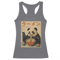 Funny Panda Eating Ramen Scrolling Phone Racerback Tank Top Japanese Art Aesthetic