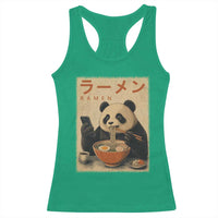 Funny Panda Eating Ramen Scrolling Phone Racerback Tank Top Japanese Art Aesthetic